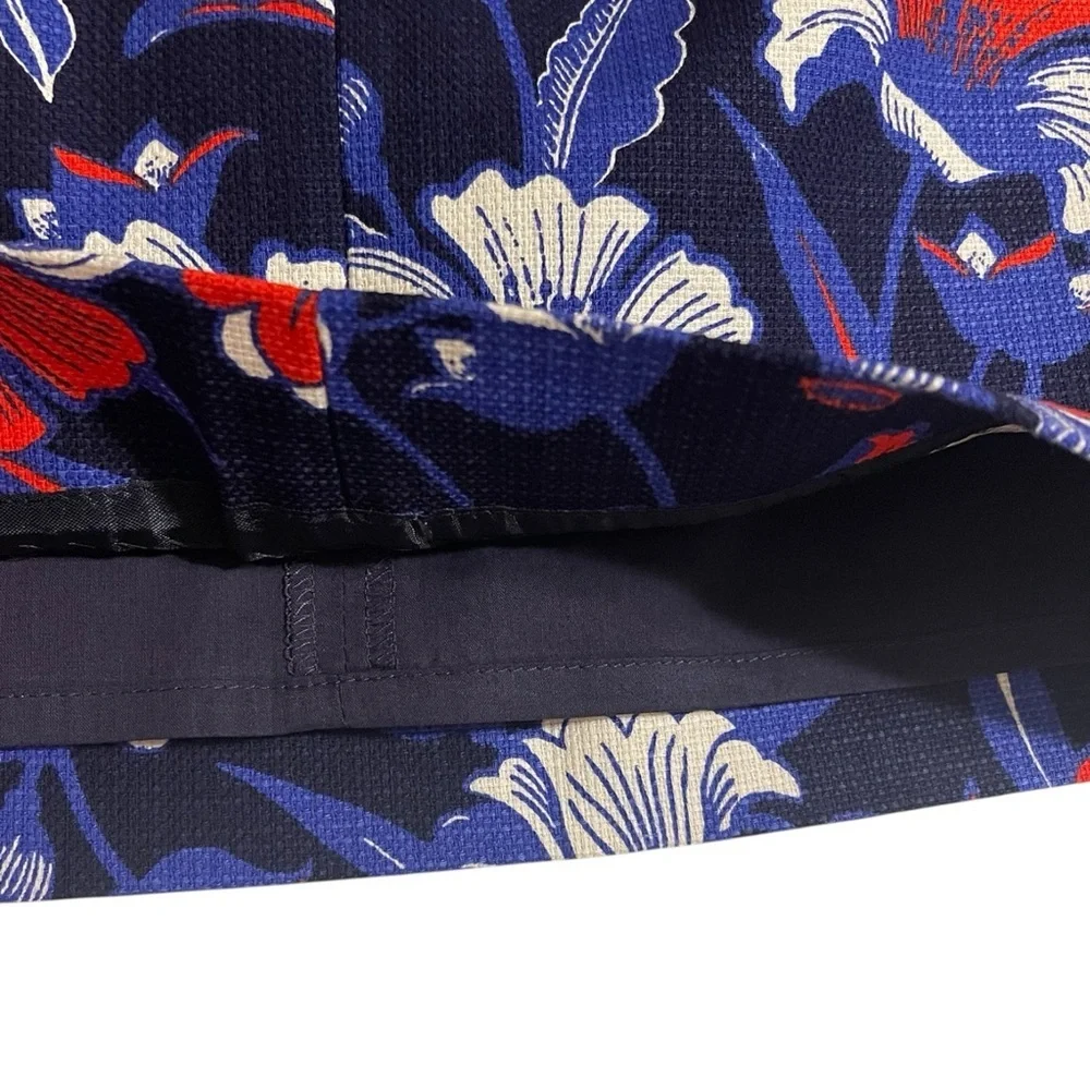 J CREW FLORAL RED & BLUE COTTAGECORE SKIRT SZ 0 EUC